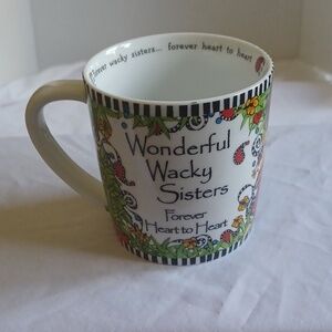 SUZY TORONTO Mug "Wonderful Wacky Sisters Forever Heart to Heart"